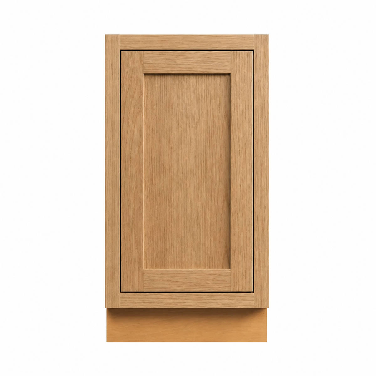 White Oak Double Pull-Out Trash Can Base Cabinet 21"