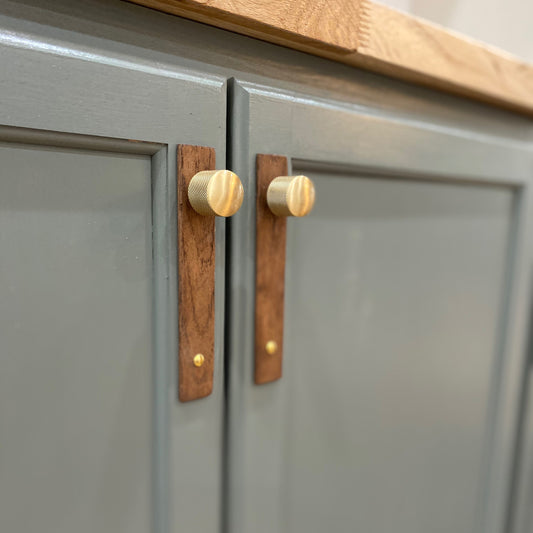 PREMIUM Cabinet Pulls and Knobs with solid wooden backing plate