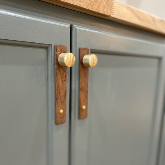 PREMIUM Cabinet Pulls and Knobs with solid wooden backing plate
