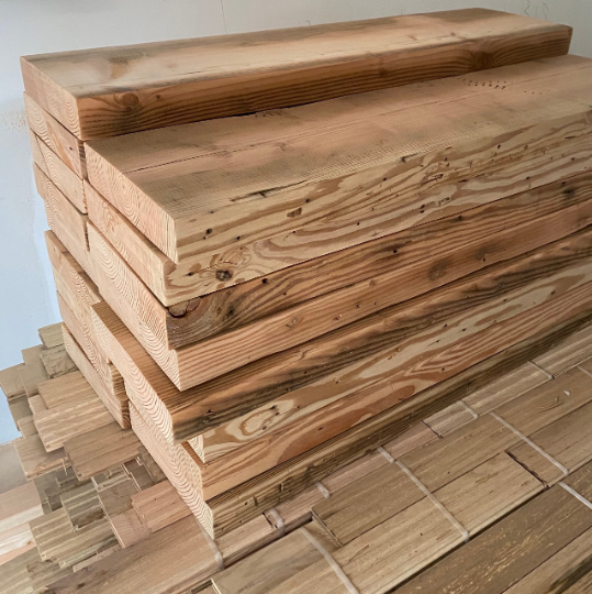 Solid Reclaimed Wood Thick Stairs Treads